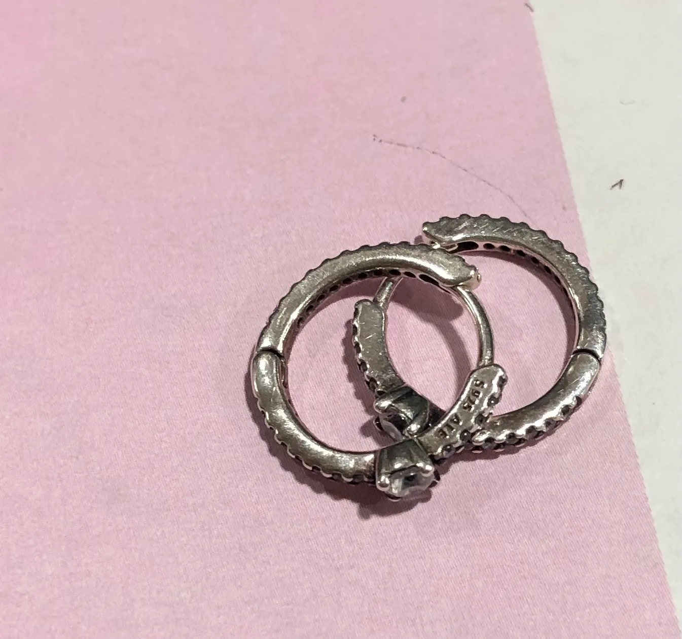 Pandora Sparkling Hoop Earrings - Image 3