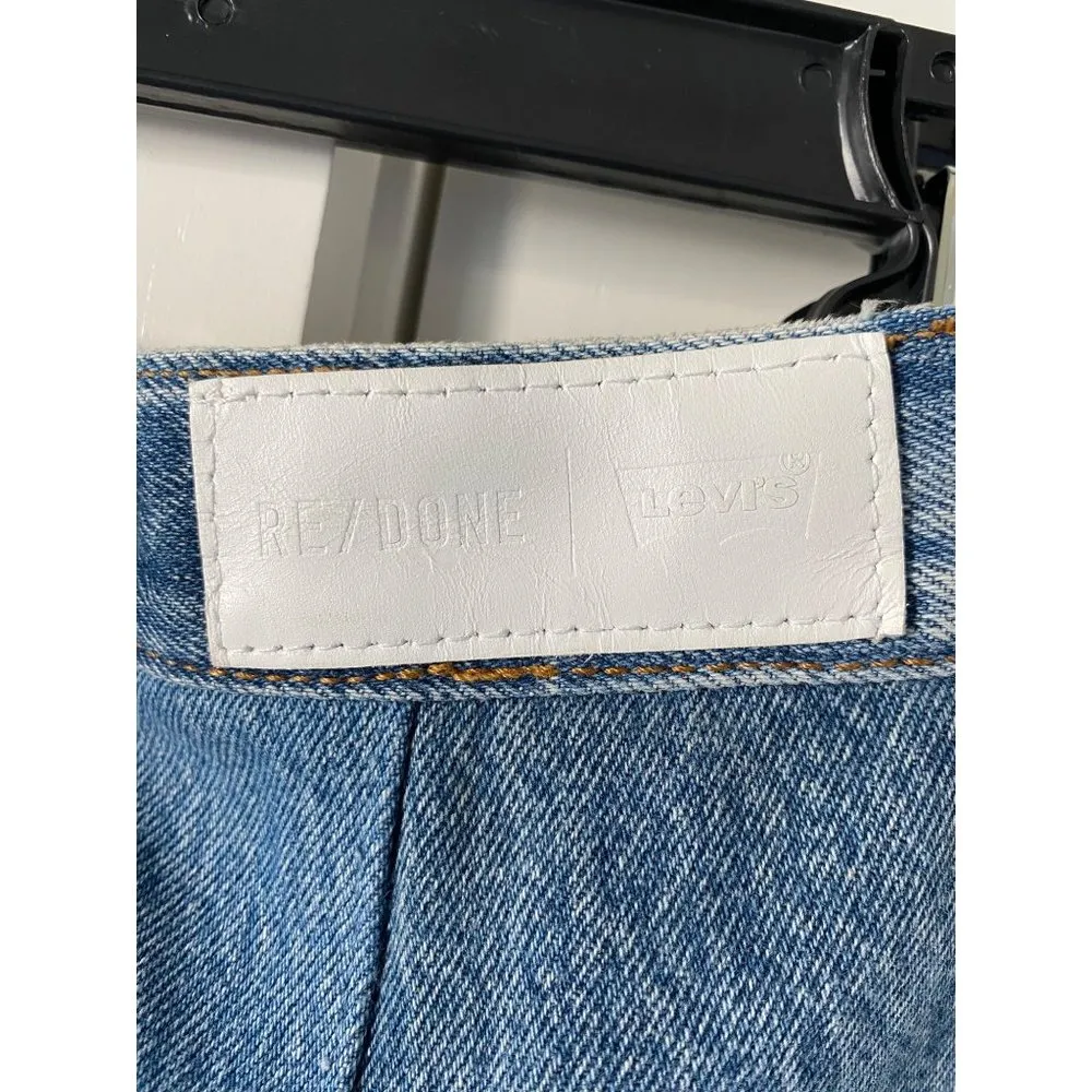$295 NWT RE/DONE x LEVI'S INDIGO 70s PATCHED SHORTS SZ 26 - Image 10