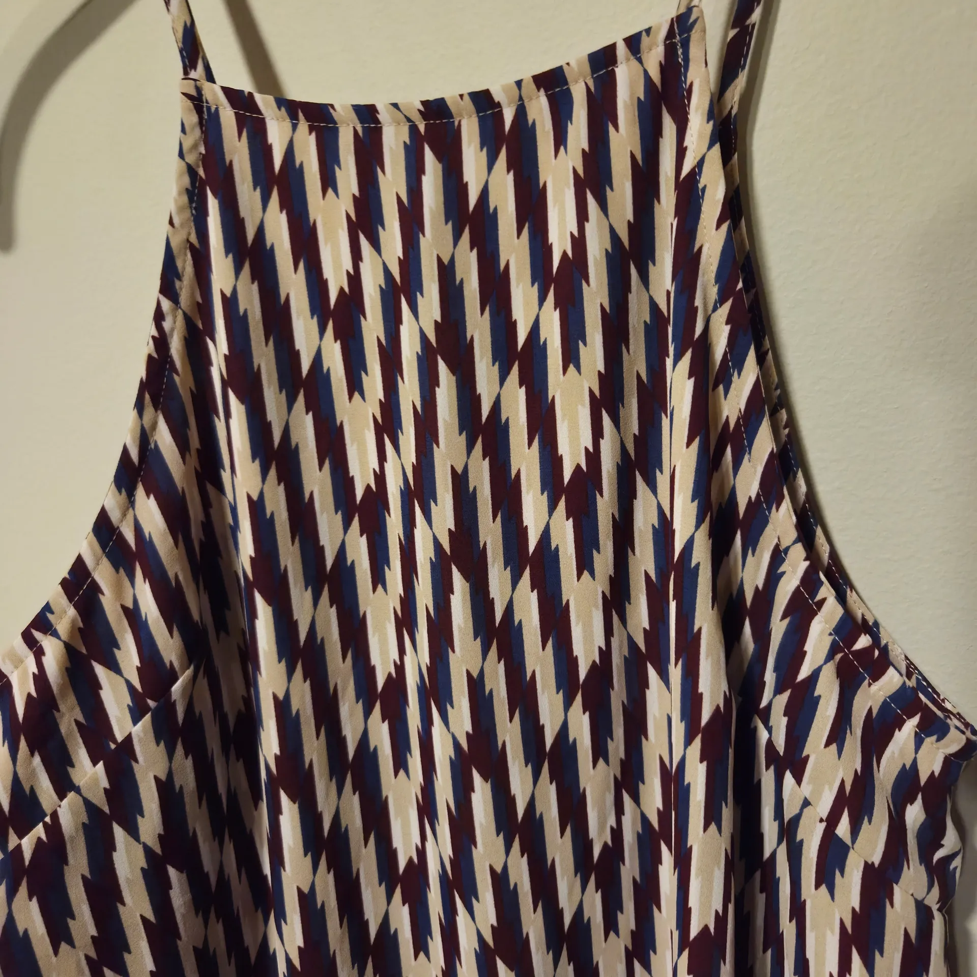 Lush Purple Navy and Cream Zigzag Racerback Dress XS - Image 4