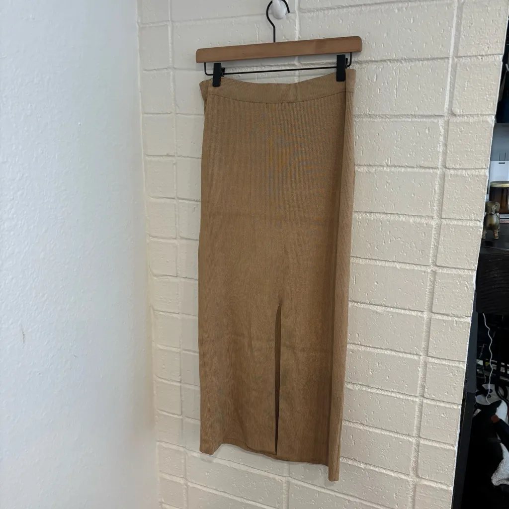 Karen Millen NWT  Slinky Drape Knit Column Skirt in neutral - Image 3