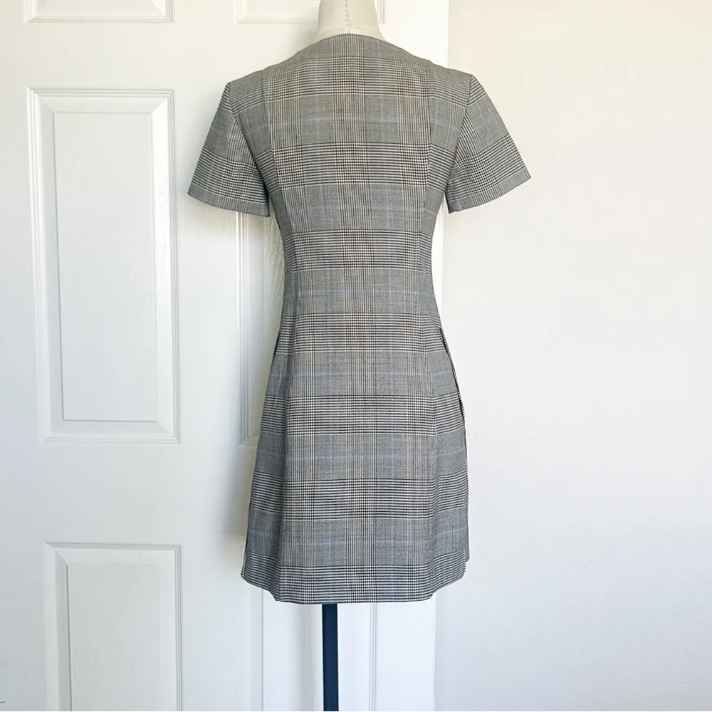 Theory  Easy Plaid Snap Shift Dress - Image 4