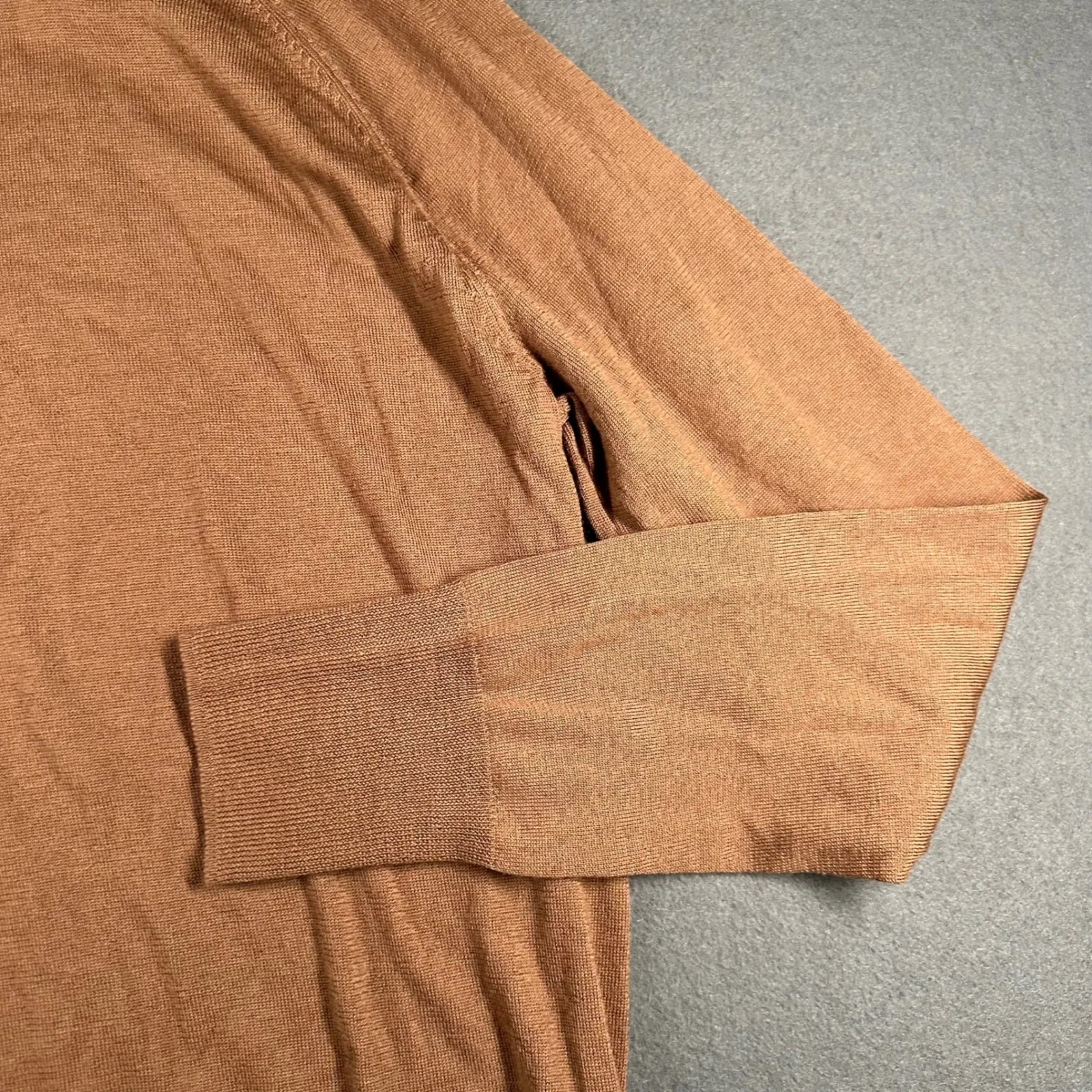 J Crew Wool Turtleneck Sweater Womens L Rich Brown 100% Merino Wool Long Sleeve - Image 5