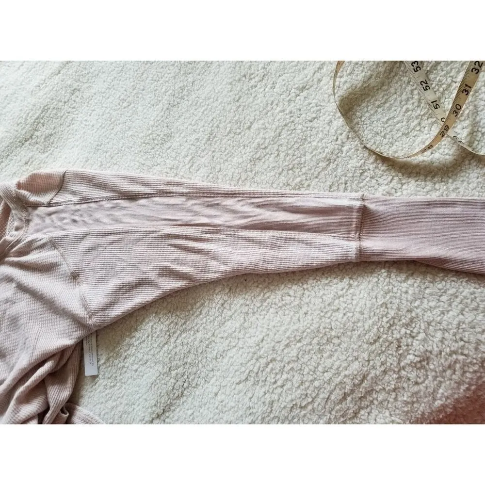 Treasure Bond Thermal Knit Long Sleeve Boat Neck Top Tan Memoir (pink) Womens L - Image 5