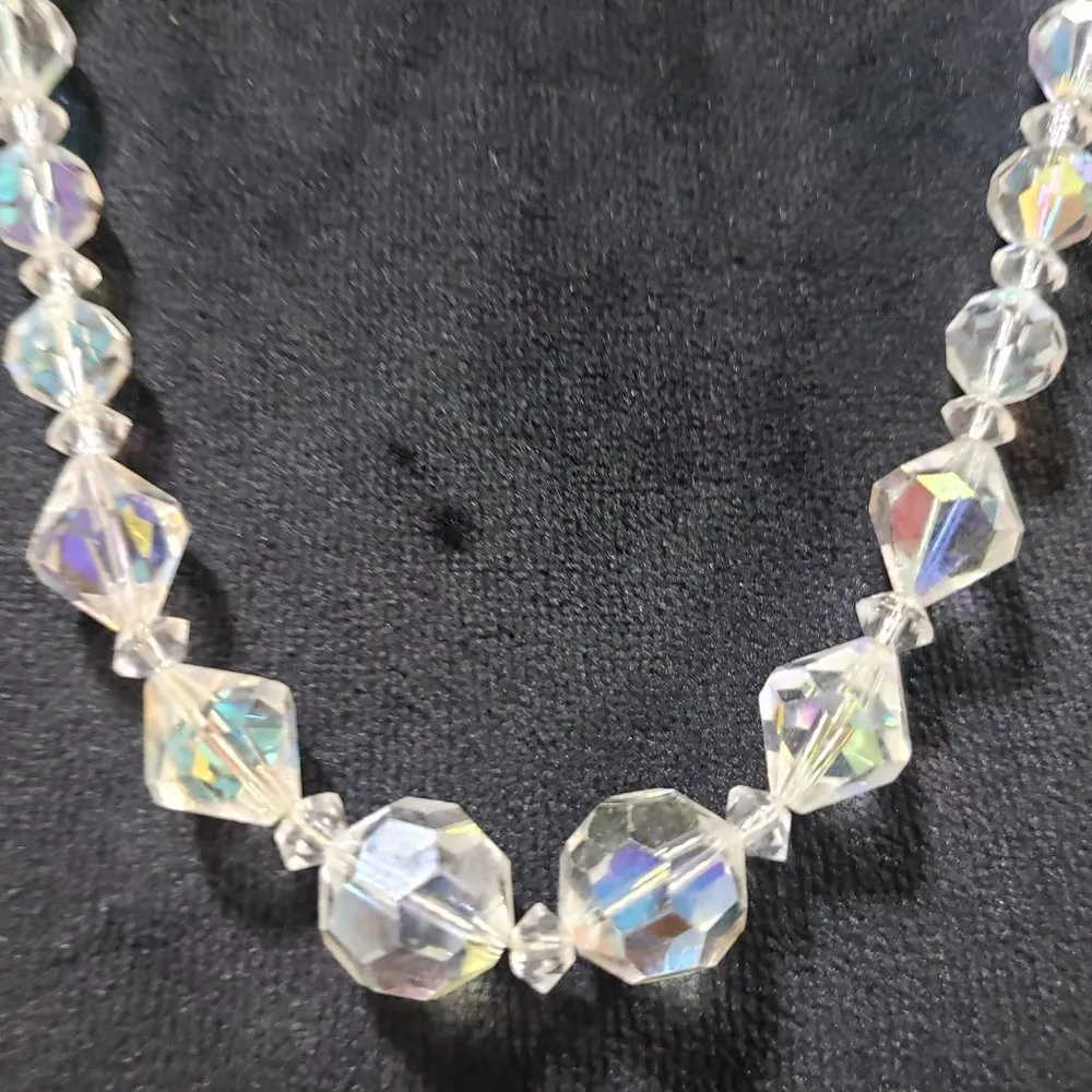 Women's Classic Round Beaded Crystal Choker Stylish Necklace White - Image 3