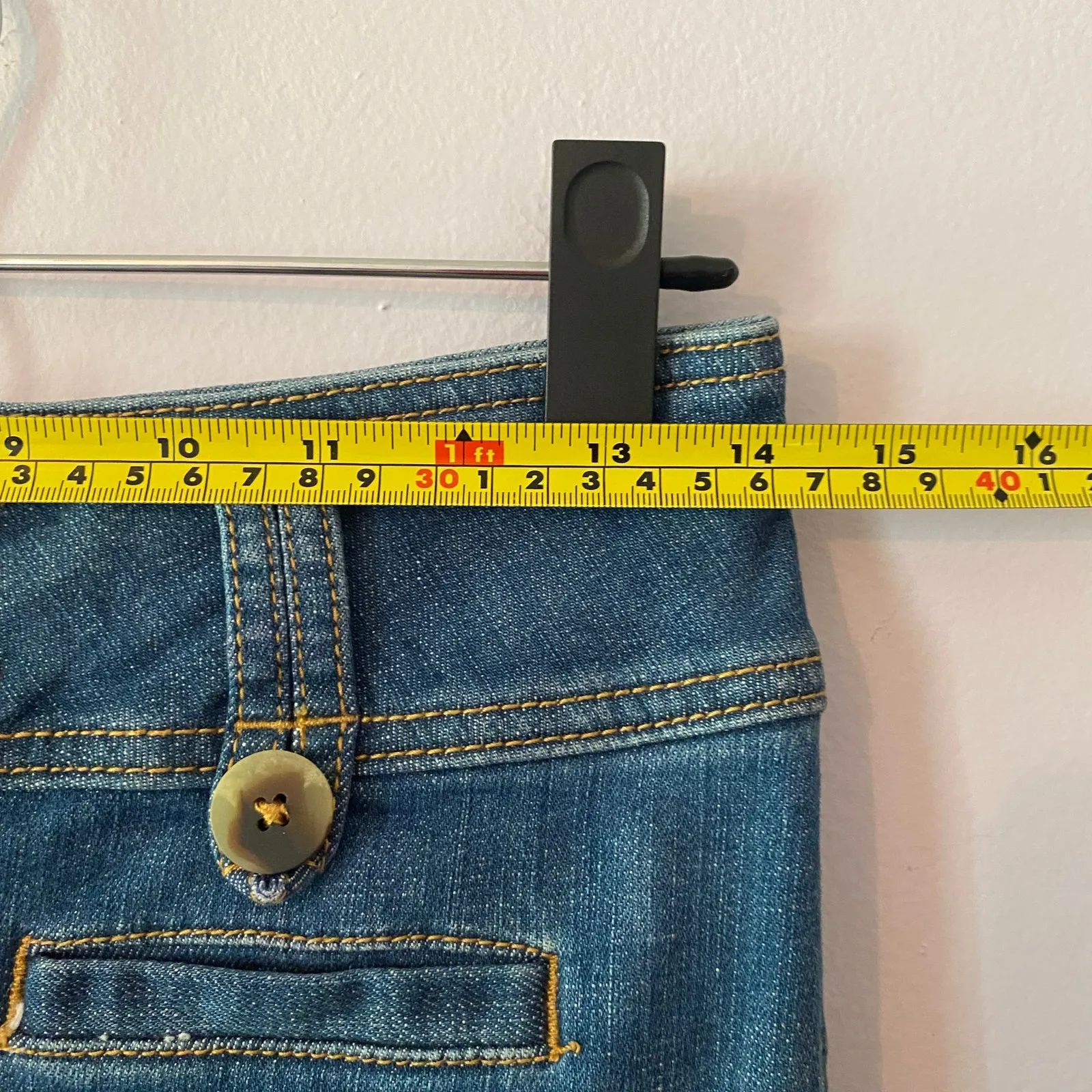 Pilcro Anthropologie Dark Wash Cropped Flare High Rise Jeans Women's size 26 - Image 7