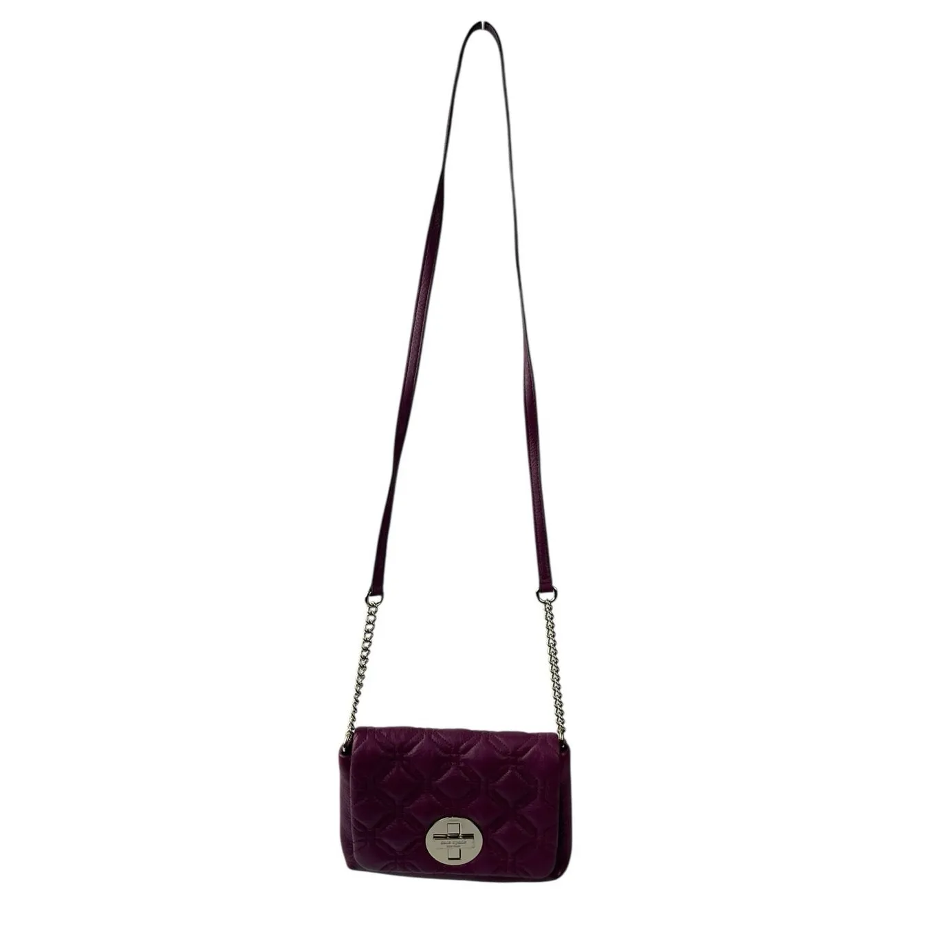Kate Spade Astor Court Naomi Quilted Chain Purple Magenta Leather Crossbody Bag - Image 2