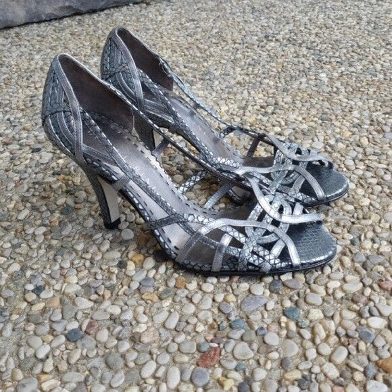 Gianni Bini Heels - Silver Scale Open Toe Heels - Size 7 - Worn Once - Image 2
