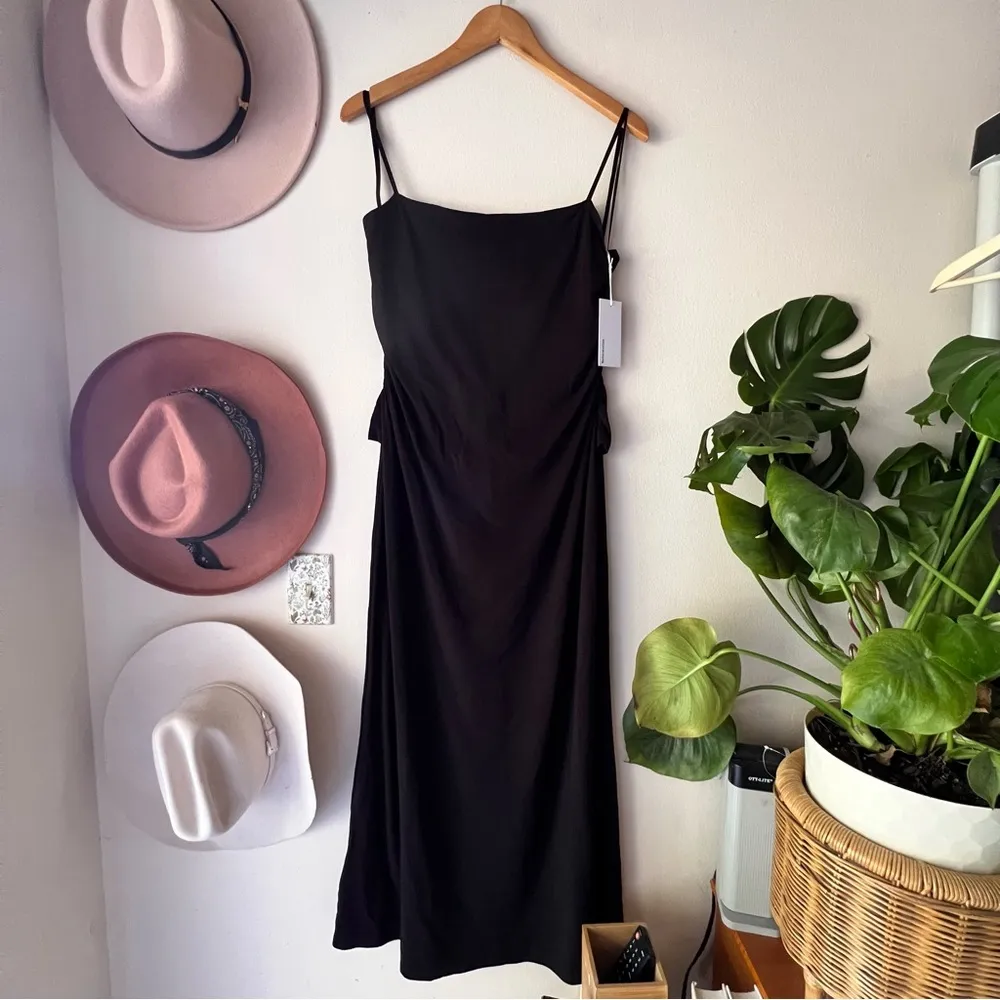 REFORMATION Hex Knit midi Dress black womens SIZE XL new night out cocktail sexy - Image 5