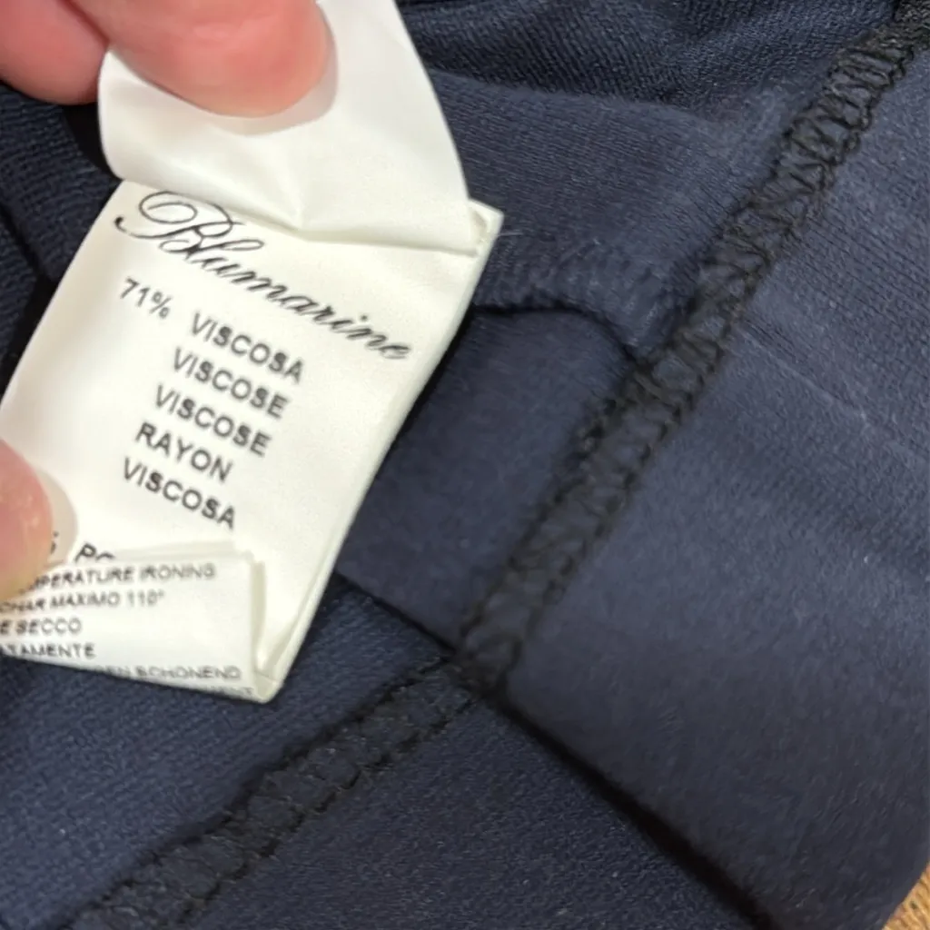 Blumarine VINTAGE Navy Cap Sleeve Mini sheath Dress rhinestone detail size 40 IT Blue - Image 6