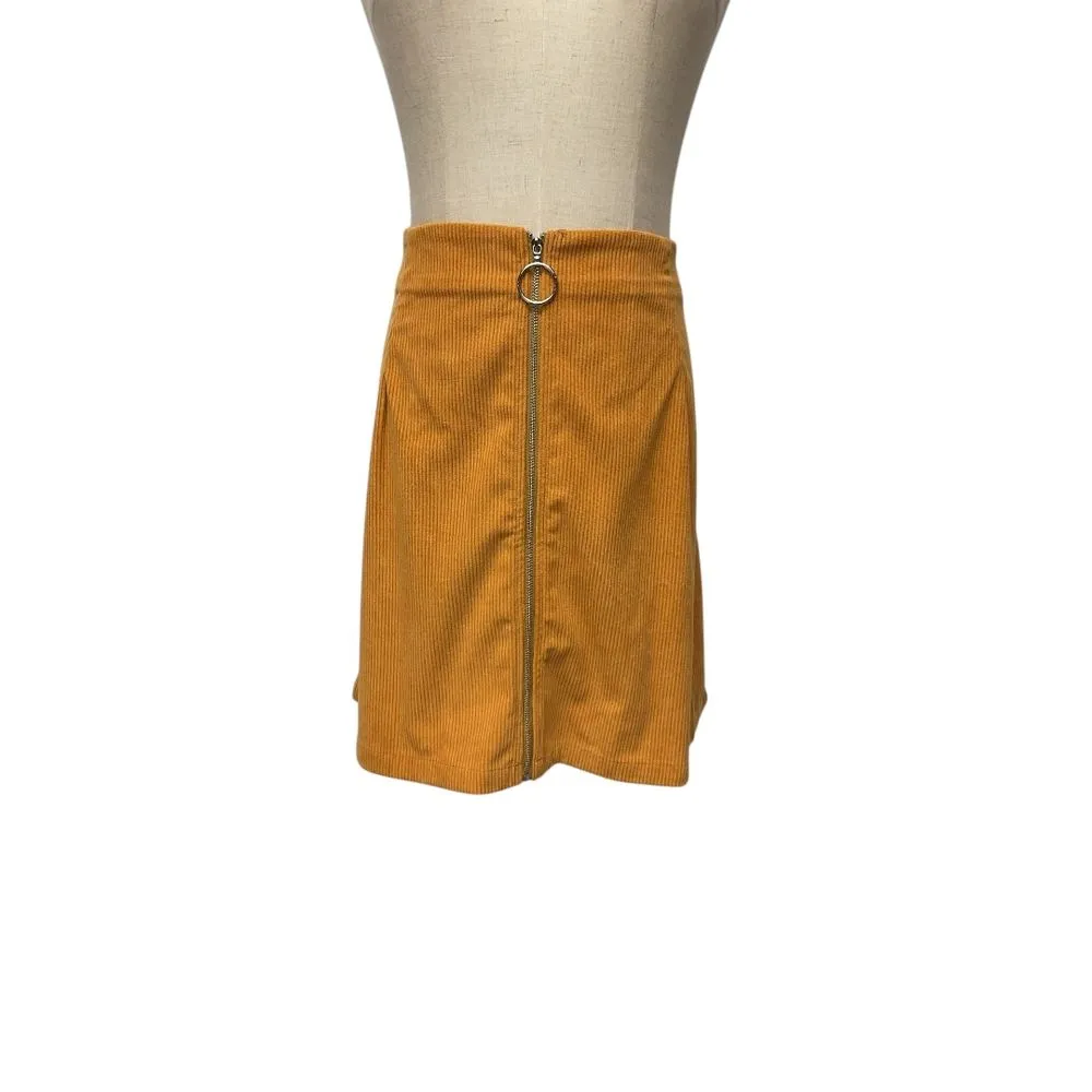 Cider Women's‎ Corduroy Zipper Front Mini Skirt Ginger Plus Size 1XL Retro - Image 5