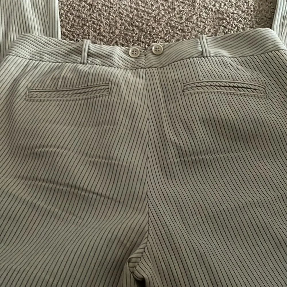 Club Monaco Women’s Beige & Black Striped Wide Leg Pants - Image 7