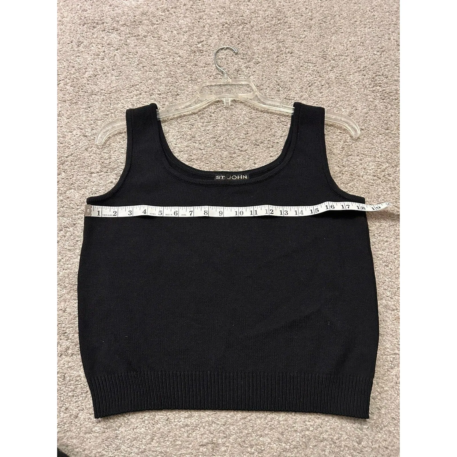 ST. JOHN Basics Black‎ Knit Sweater Top Tank Size Medium M - Image 5