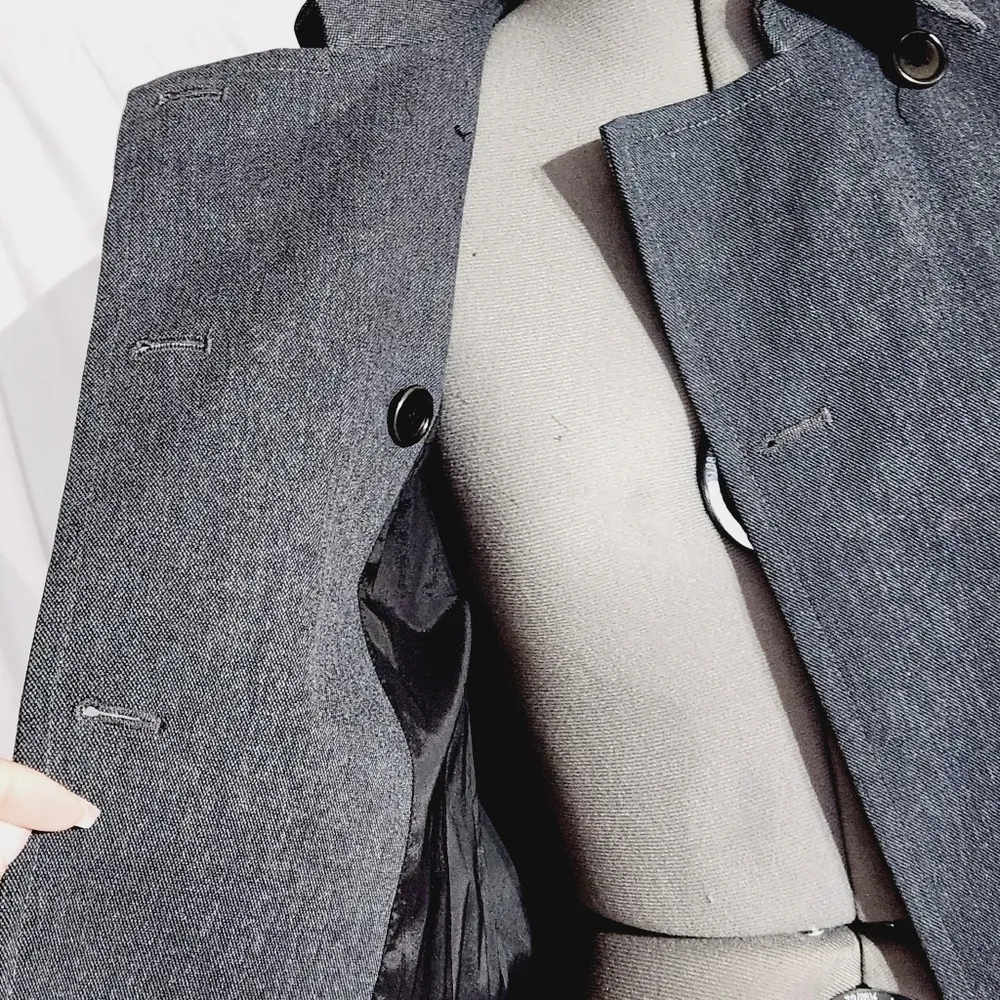 THEORY - Gray Short Double Breasted  Peacoat Size S/P - Image 11