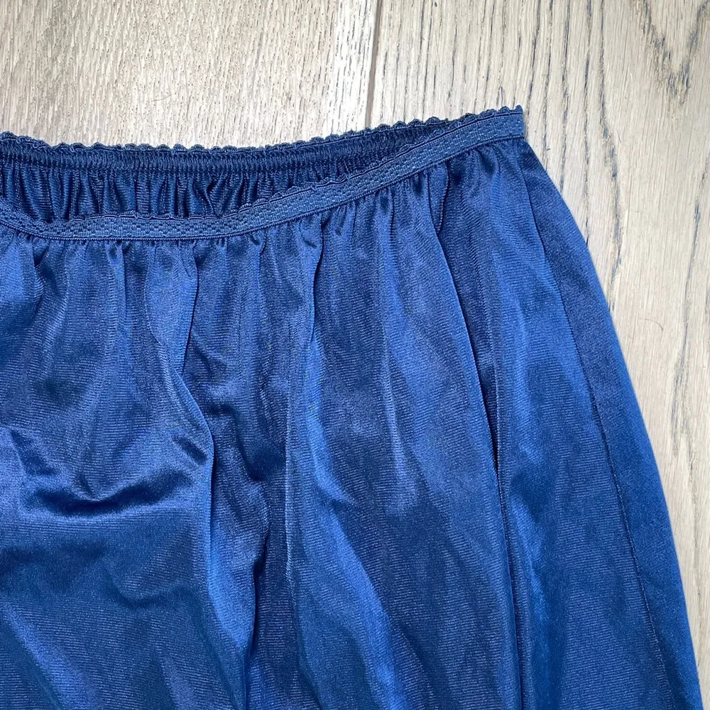 Vintage Satin Navy Blue Slip Skirt - Image 3
