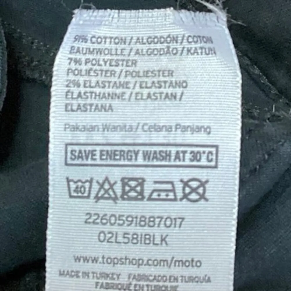 Topshop Moto Leigh Women's Black Distressed Ripped Skinny Denim Jeans Pants 24 - Image 4