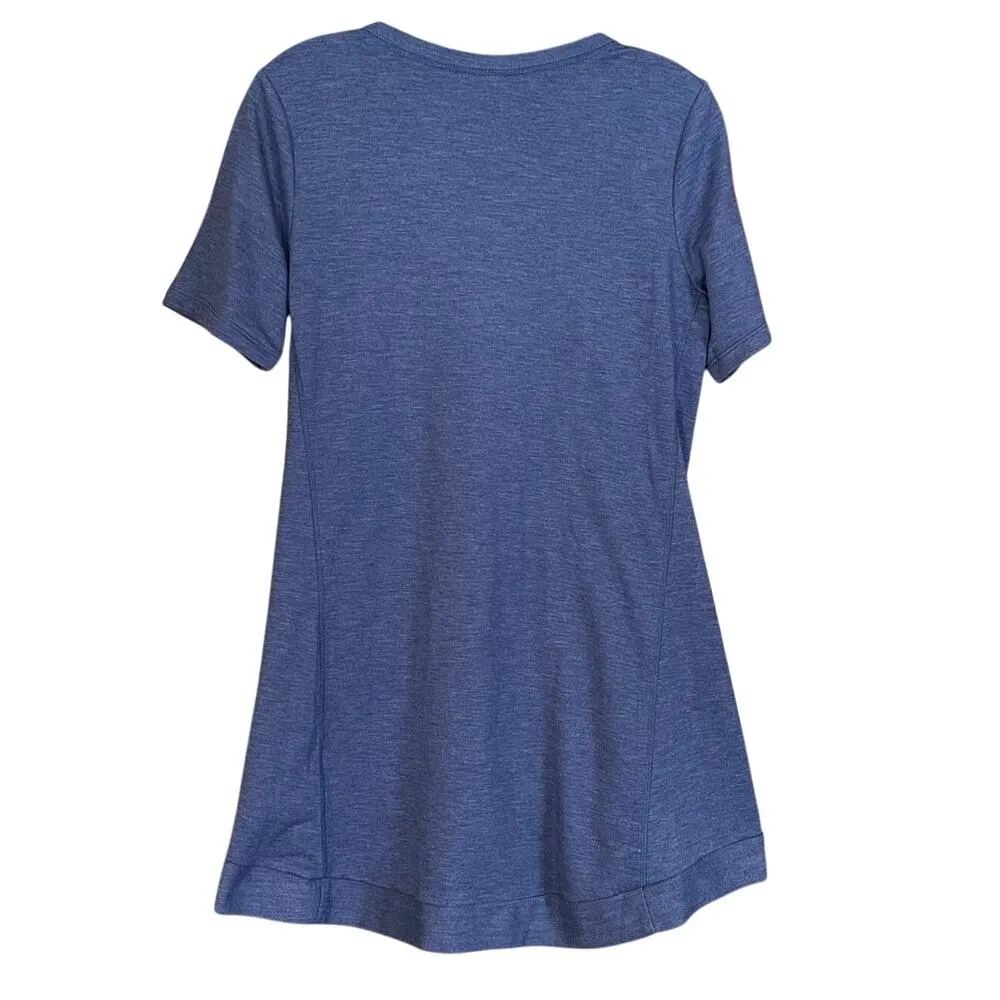 LOGO Lounge Lori Goldstein Blue Size Small Terry Short Sleeve Tunic Top Pocket - Image 2