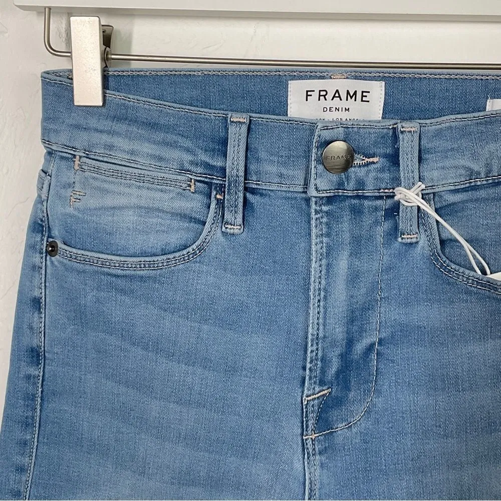 frame denim Frame Blue Europa Le High Skinny Raw Hem Jeans 24 NWT - Image 3