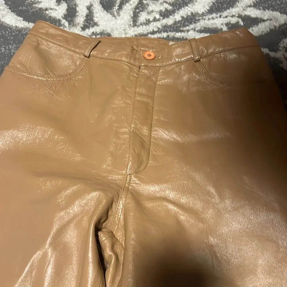 Rem garson leather pants. Pockets. Lined. Excellent condition. Size 10 Tan - Image 2
