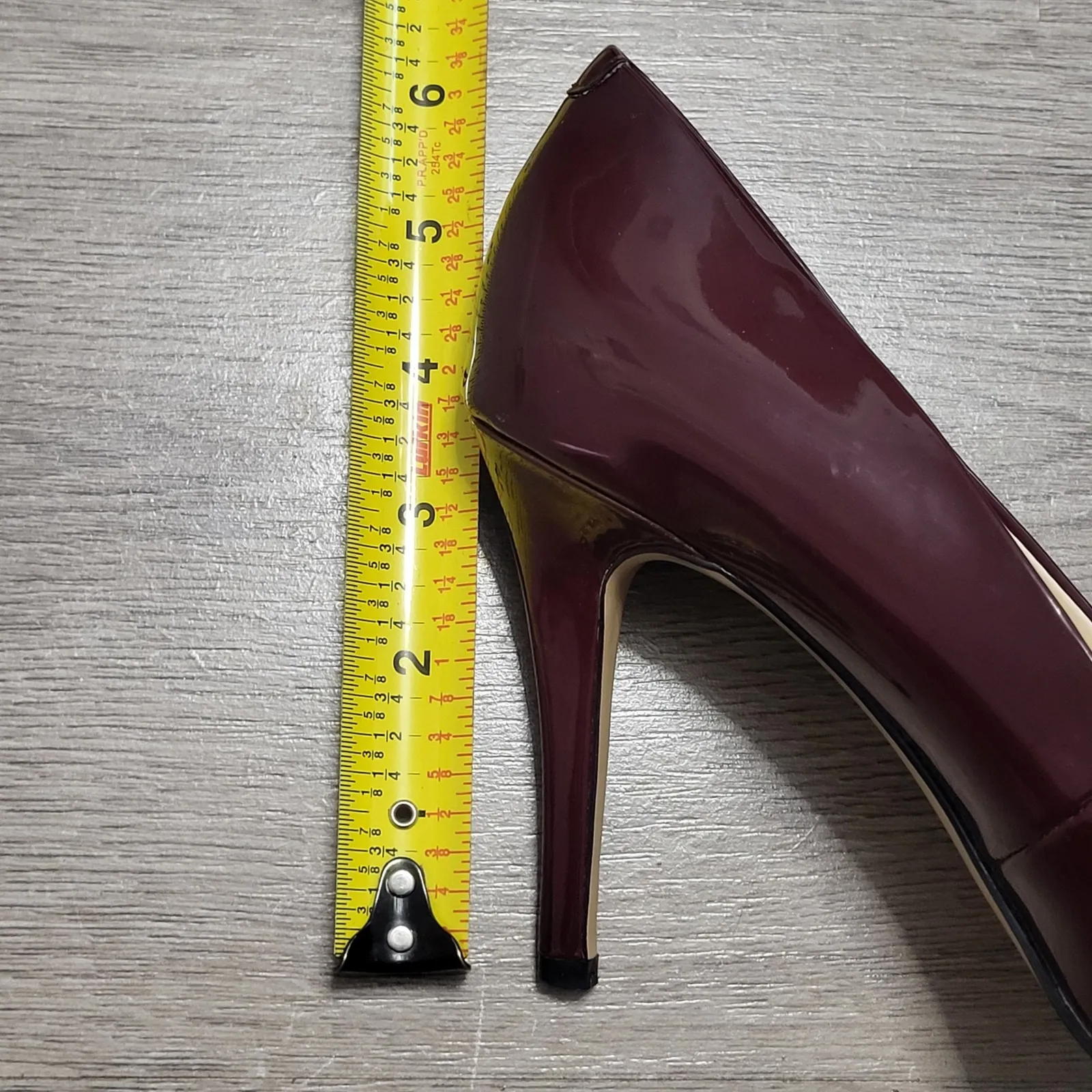 Nine West Womens Burgundy Wine Patent Leather Pointed Toe Stiletto Heels size 8 - Image 5