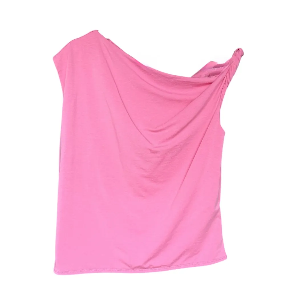 Abercrombie‎ & Fitch Asymmetric Pink One-Shoulder Twist Top Sz XL - Image 2