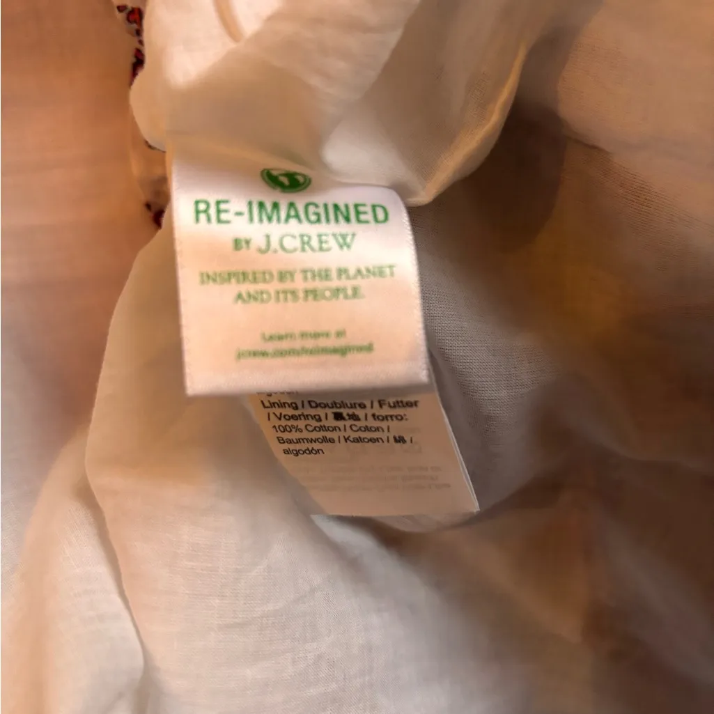 J.Crew Smocked-Waist Midi Skirt Bouquet Block Print Cotton Medium - Image 6