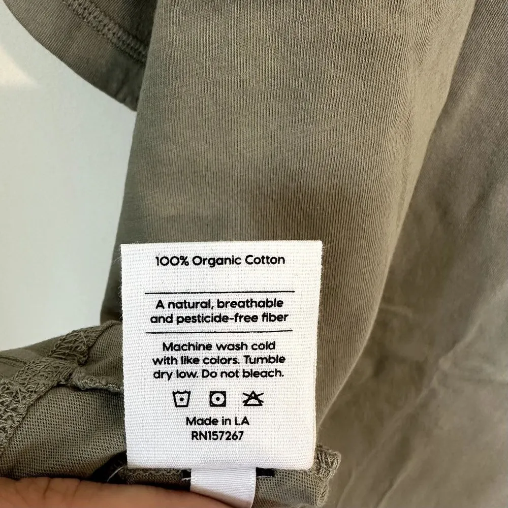 NWT MATE the Label Sage Organic Cotton Raw Neck Boxy Tee - Size 3X - Image 6