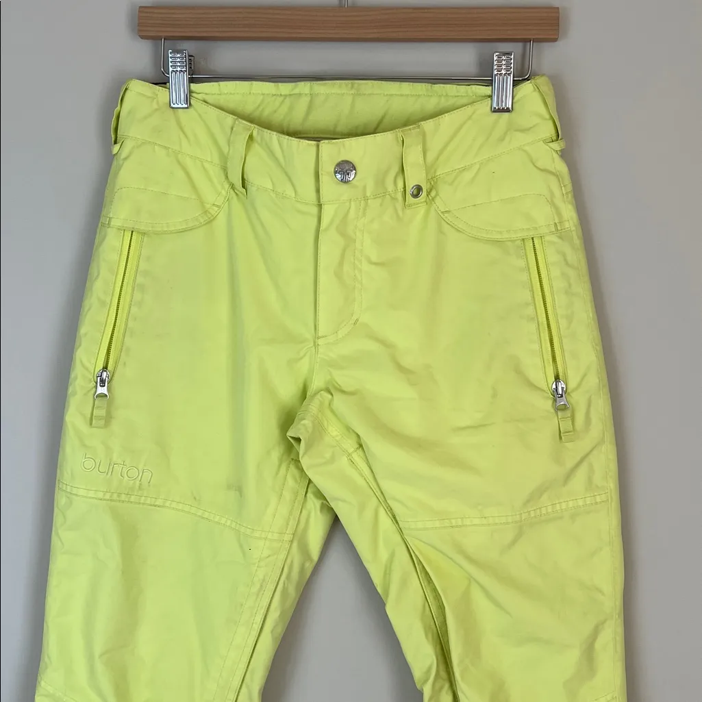 Burton Women's FLY PT Blue Snowboarding Pants Dryride Size Small Yellow - Image 2