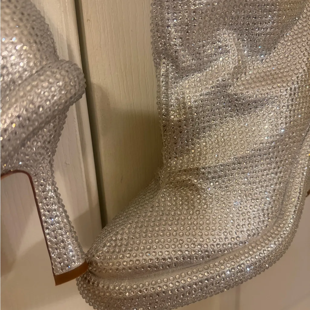 Azalea Wang Glamorous Silver Rhinestone Over - Image 8