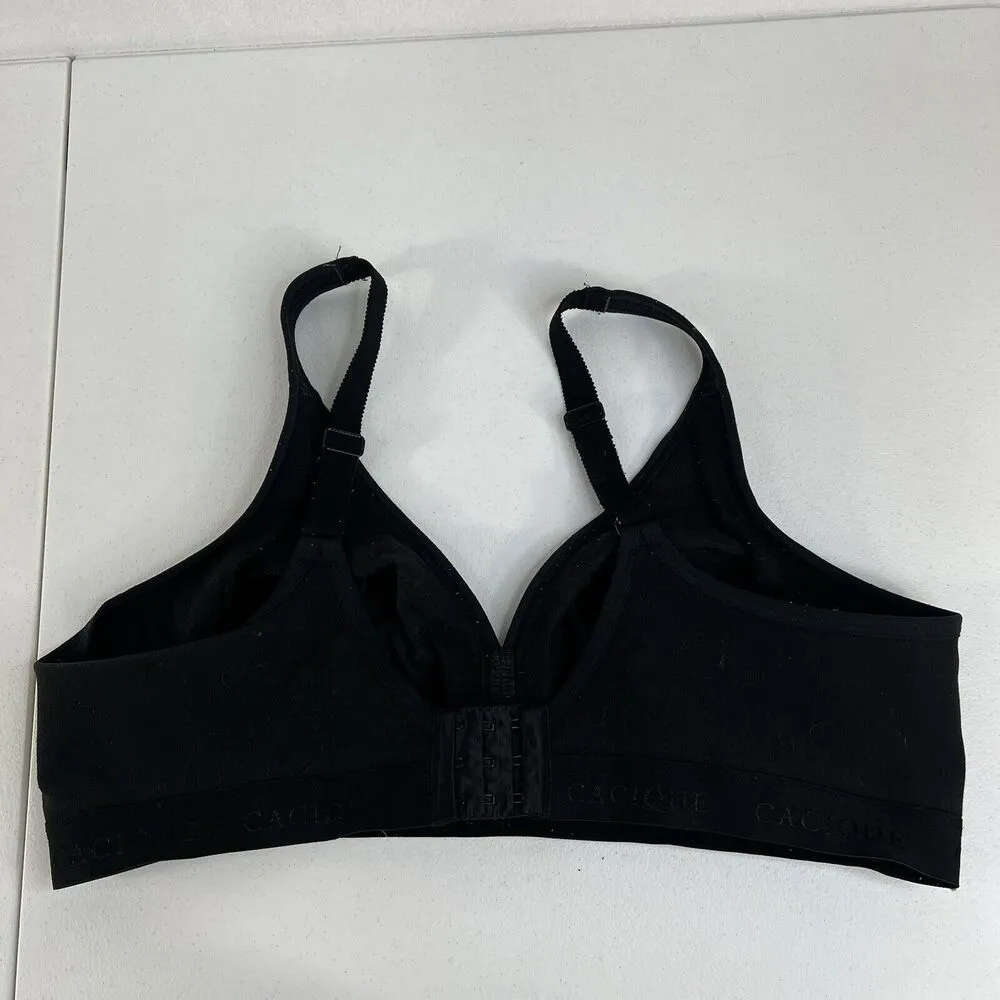 Cacique 42C Unlined Full Coverage No Wire Wireless Bra Lane Bryant Womens Black - Image 4