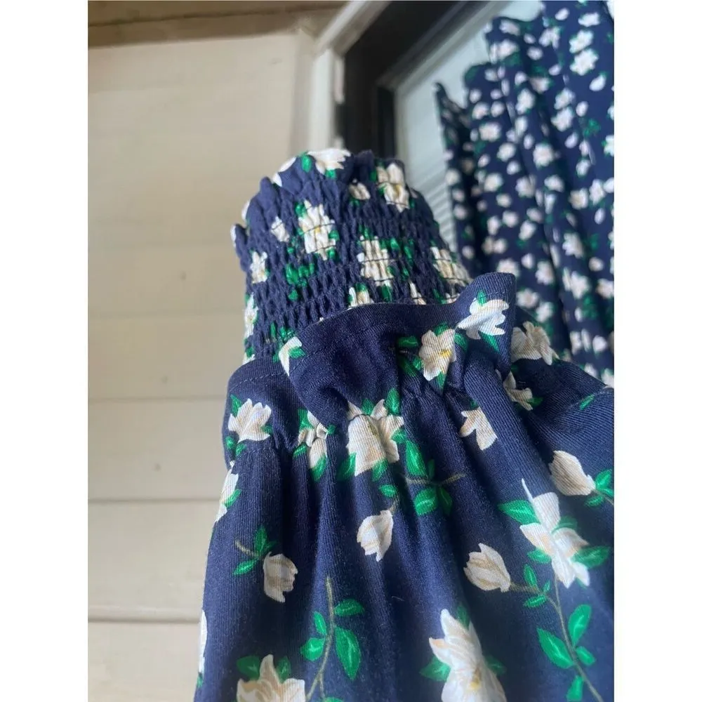 Draper James Blue Magnolia Print Knee length long sleeve Dress Size M￼ - Image 11