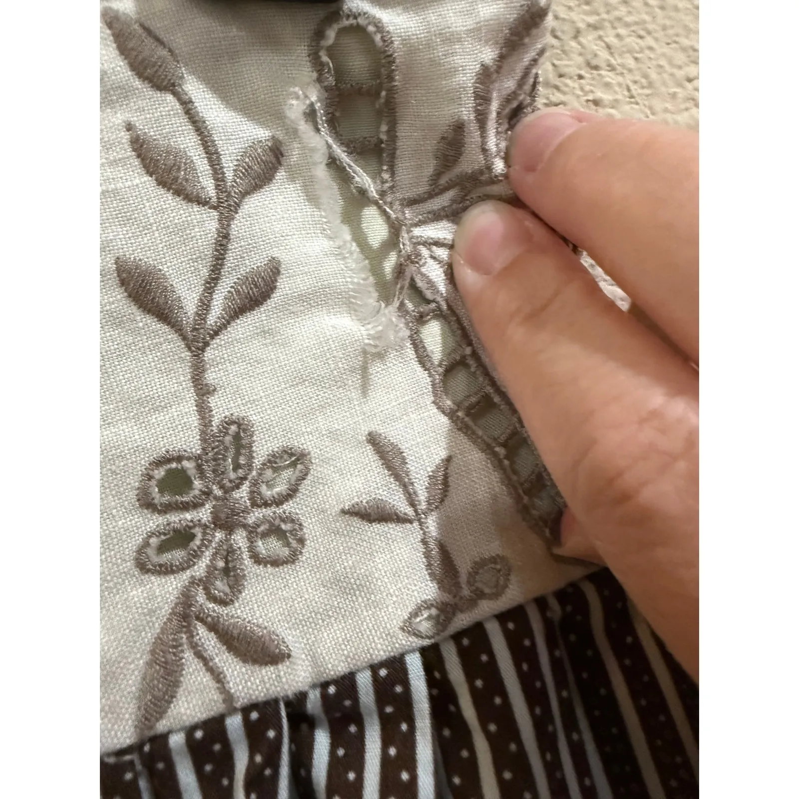 Cabi Skirt Size 6 Brown Beige Floral‎ Striped Cotton A Line Womens Apparel - Image 6