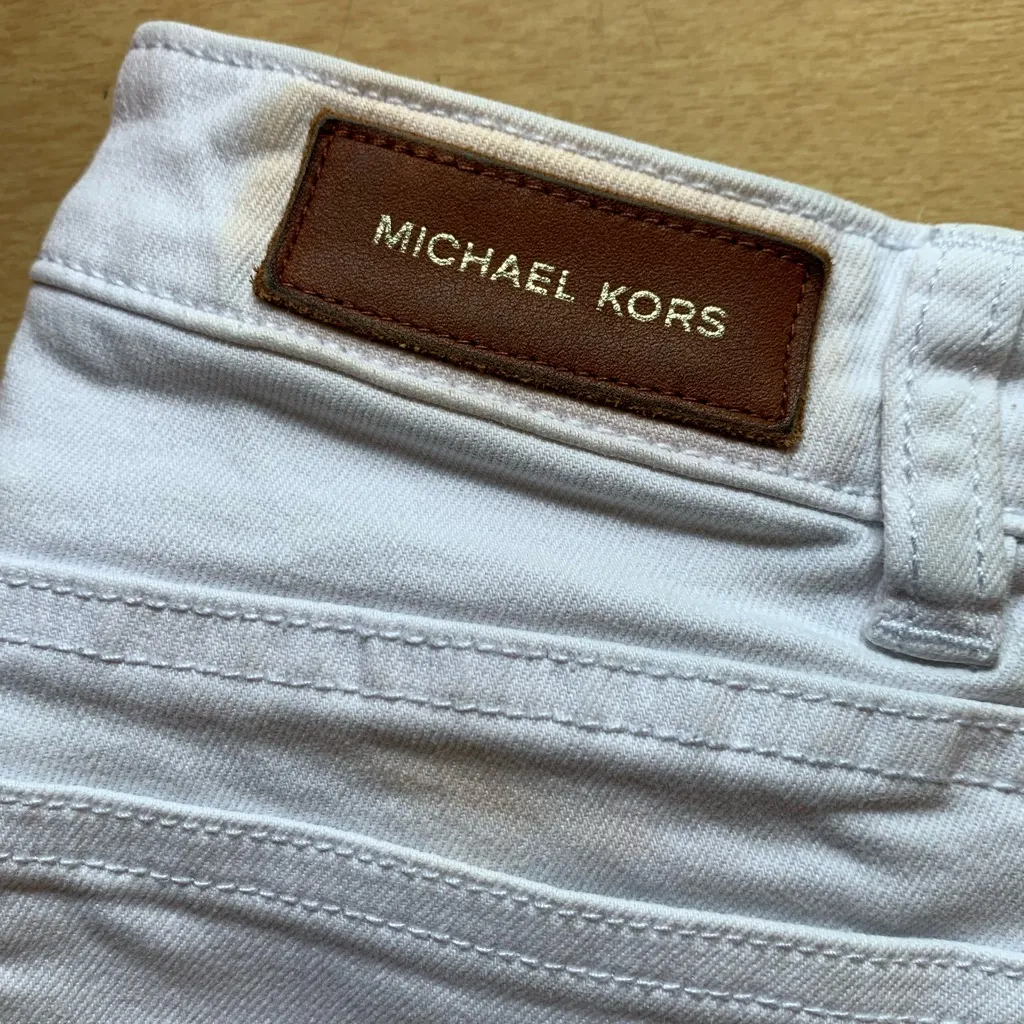 Womens Michael Kors Izzy Skinny Mid Rise Stretchy Jeans White Size 2 - Image 5