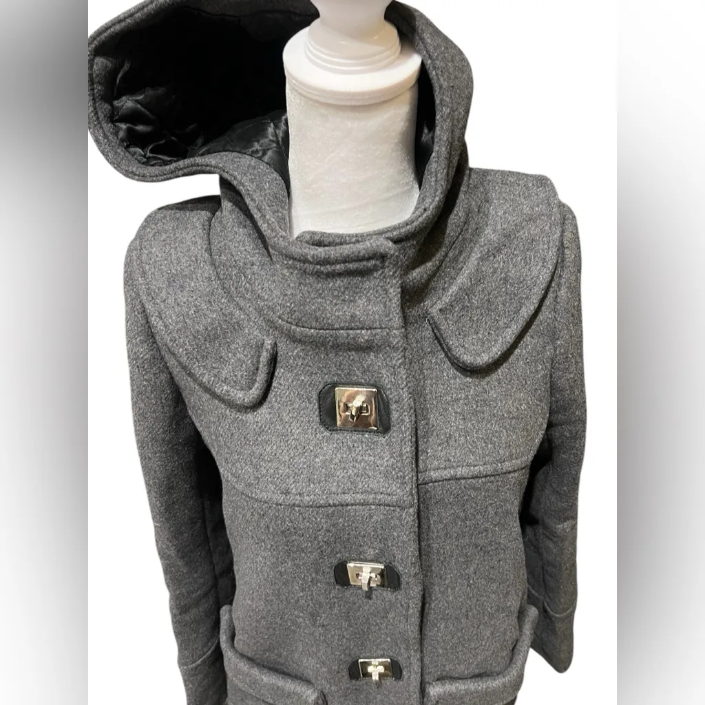 Grey wool coat with hood claudiepierlot Gray - Image 2
