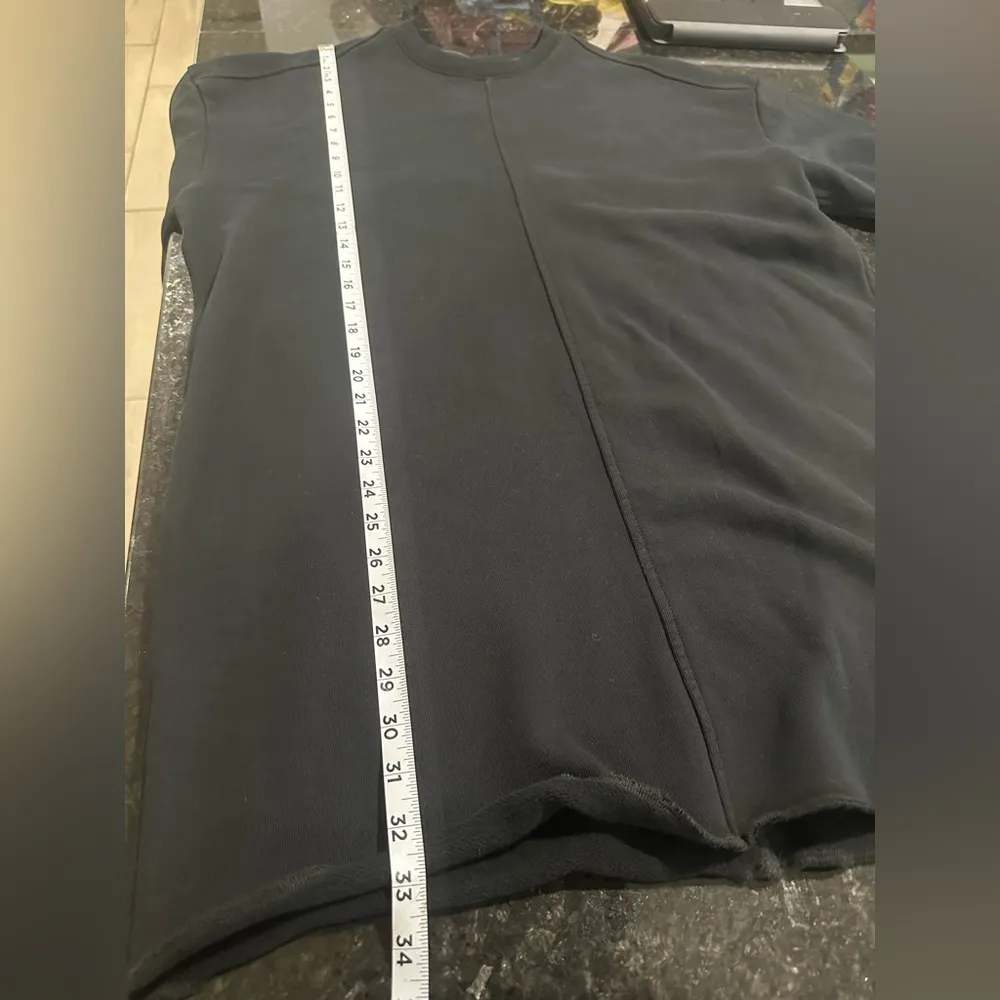 Everlane Black Puffed Sleeve Sweatshirt mini Dress Sz Medium EUC - Image 8