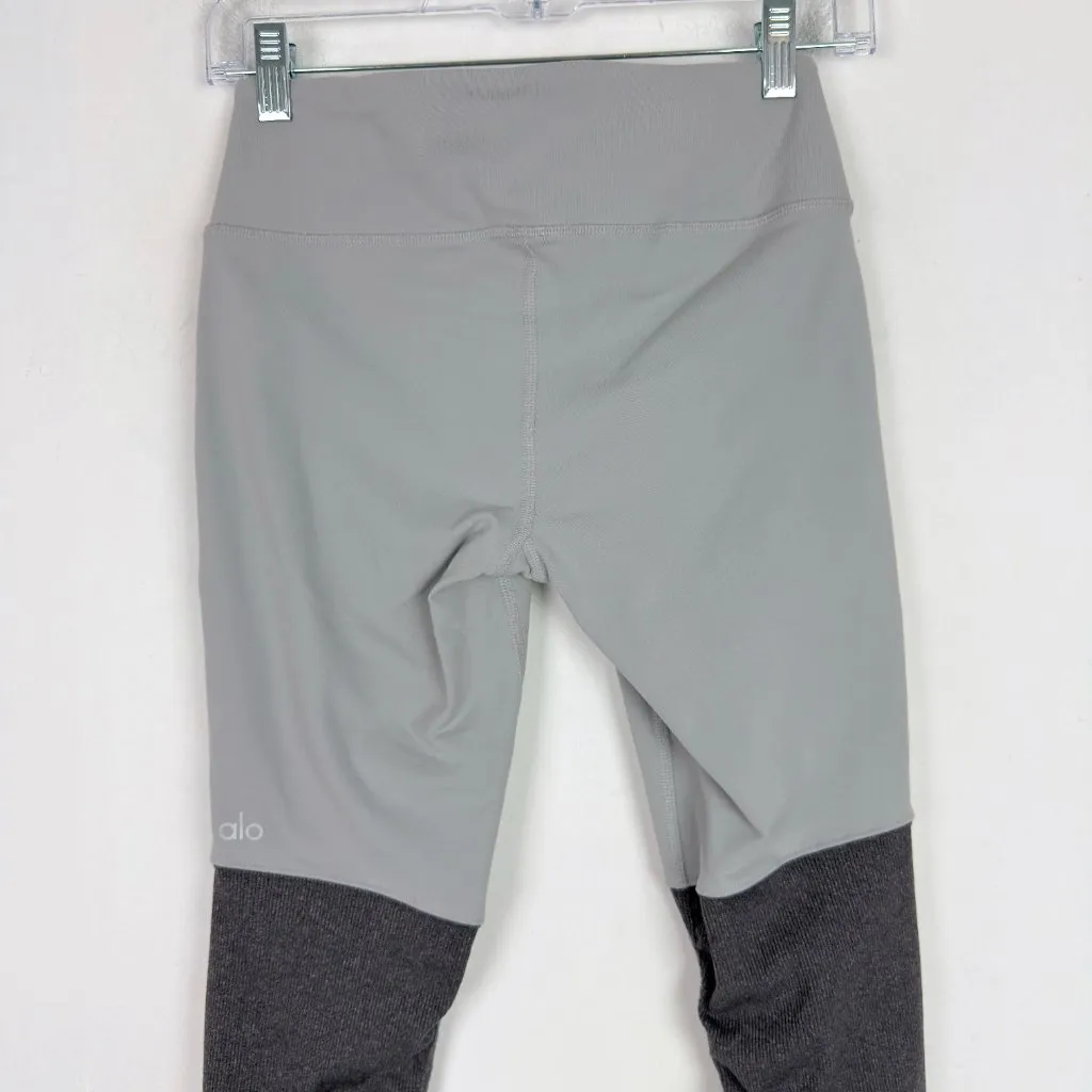 Alo Yoga Goddess Leggings in Alloy/Stormy Heather Gray Ribbed Size XS EUC - Image 9