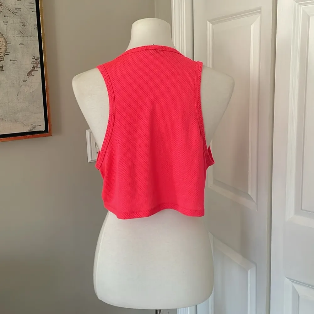 Alala  Neon Pink Mesh Cropped Workout Tank Top - Image 5