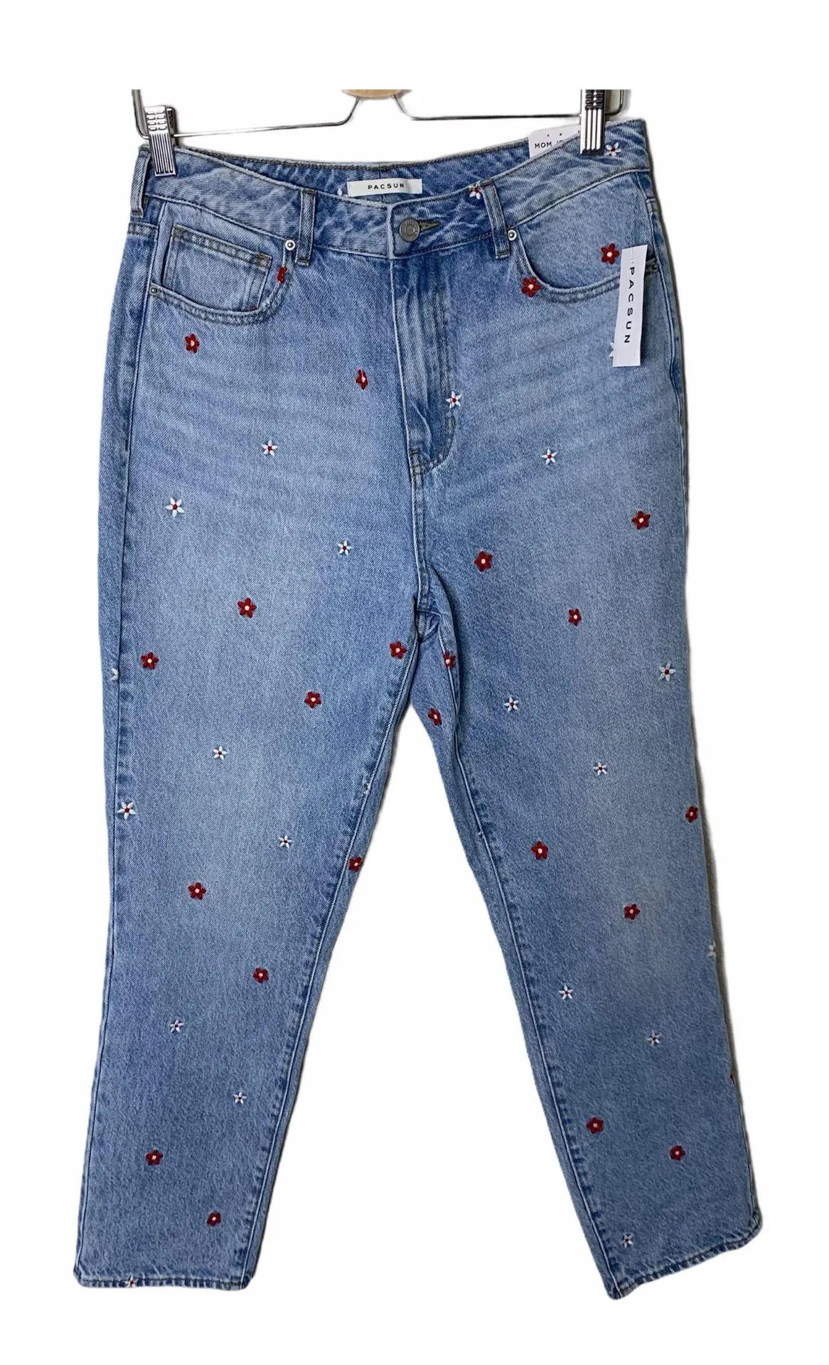 PacSun Red Daisy Mom Jeans - Image 3