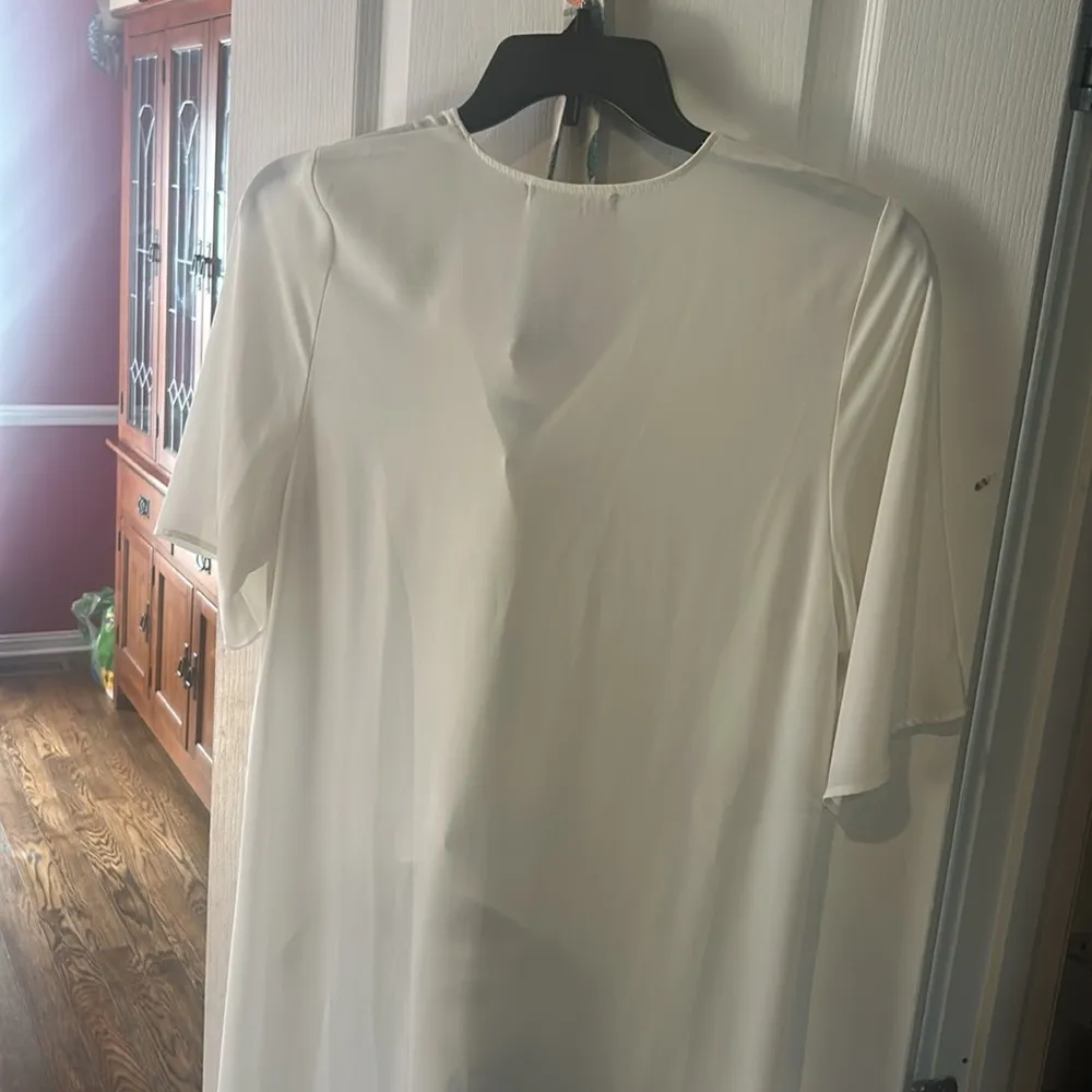 Three Eighty Two hi lo button up neutral blouse USA size XS light academia - Image 11