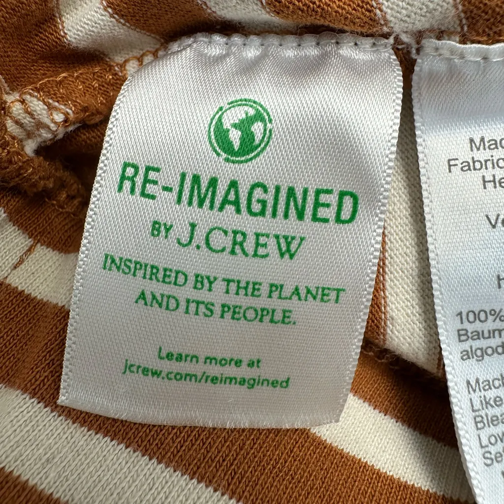 J. Crew Knit Mini Skirt Stripe Natural Gigi Pockets Cotton Women’s Plus Size XXL - Image 9