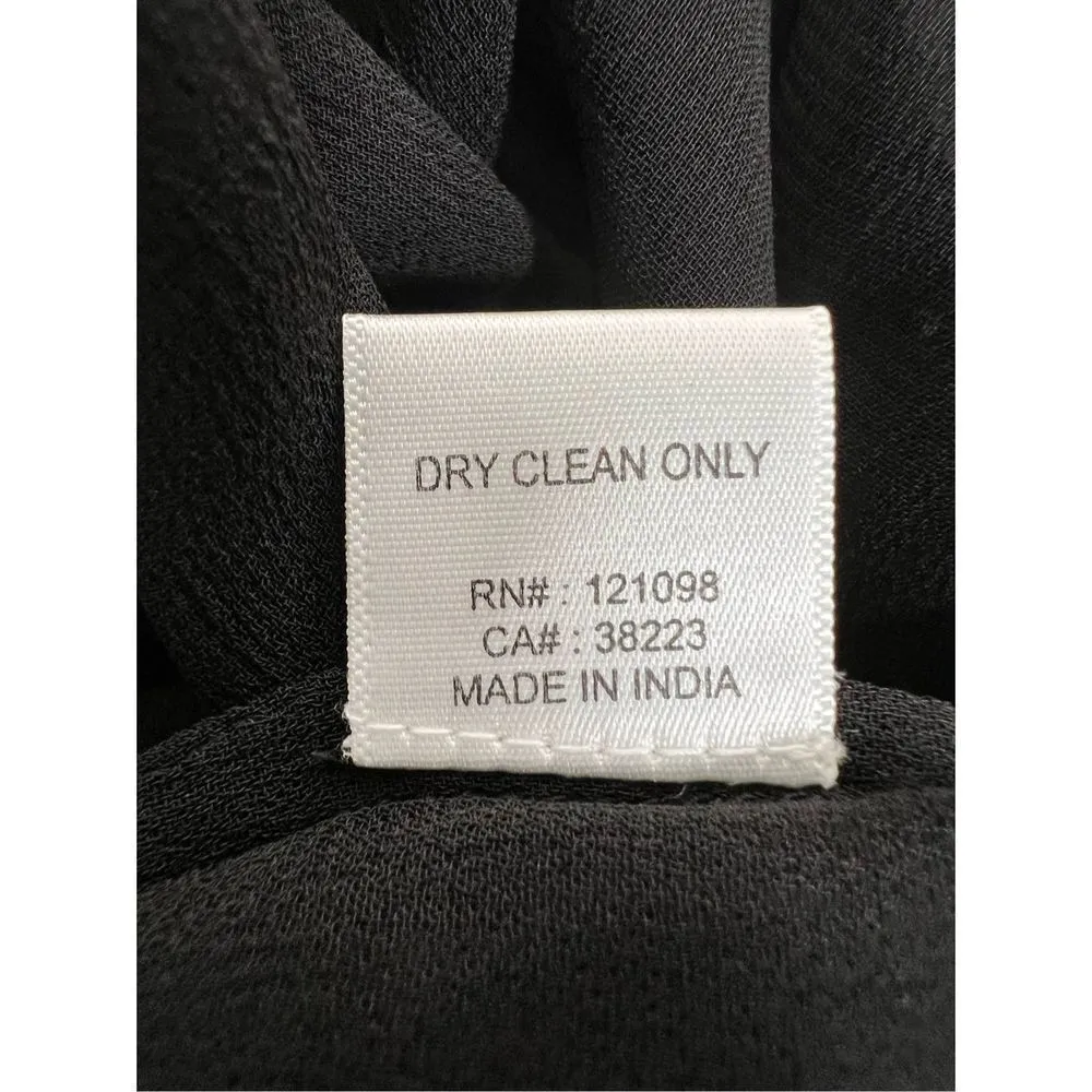 New Gypsy 05 Women's V-Neck Spaghetti Strap Shift Tunic Mini Black Dress Size L​ - Image 9