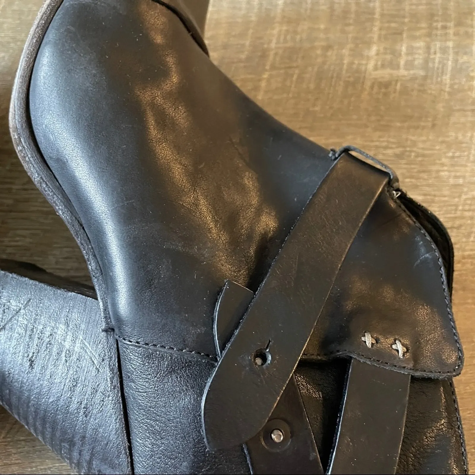 Rag & Bone Harrow Black‎ Leather Ankle Boots Sz 40 - Image 11