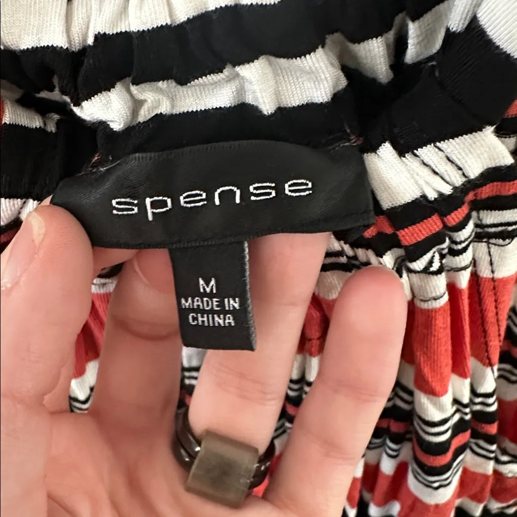 Spense Sleeveless‎ Striped Maxi Dress White Size M - Image 3