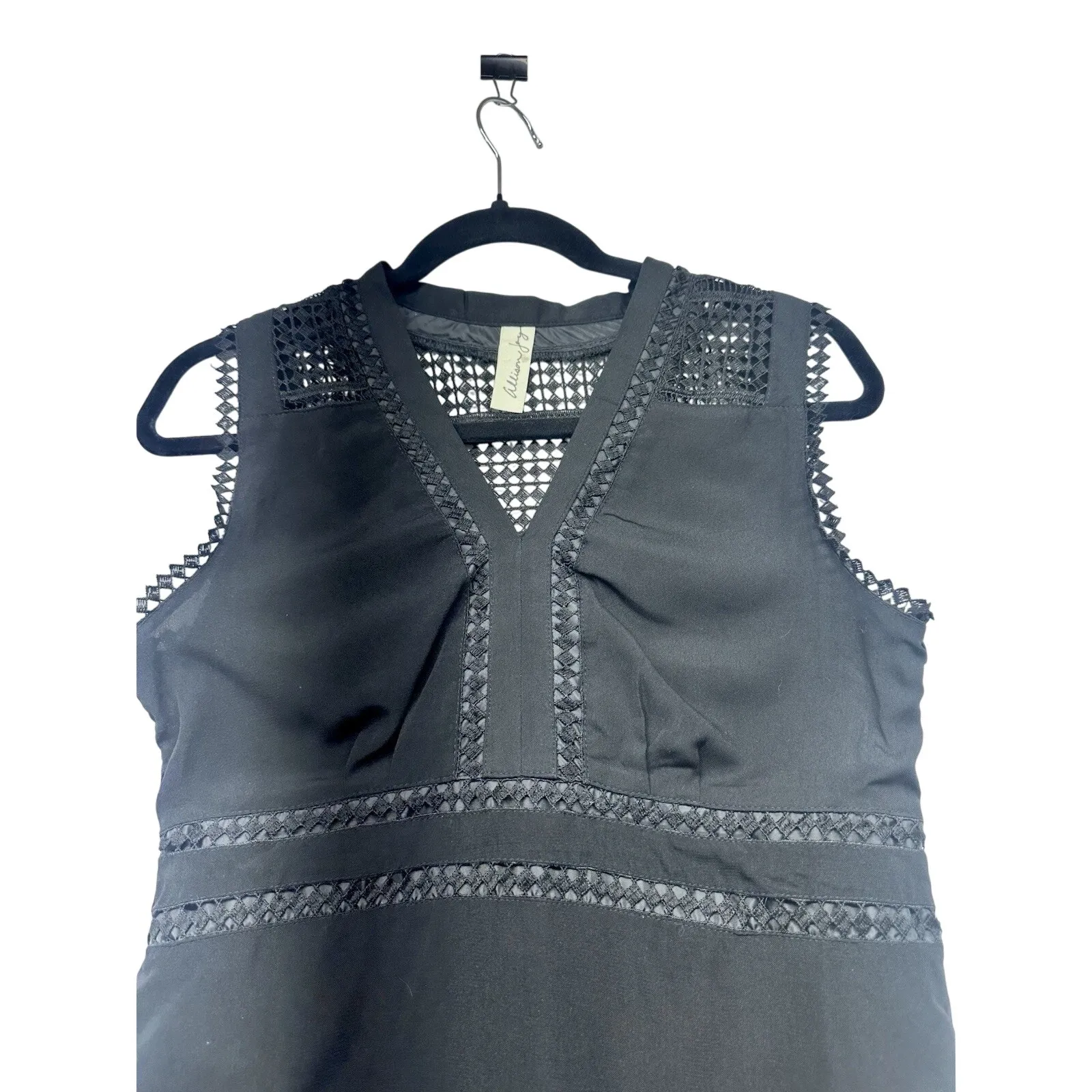 Allison Joy Women Black Crochet Bands Casual Dress Size XS -A35- - Image 13