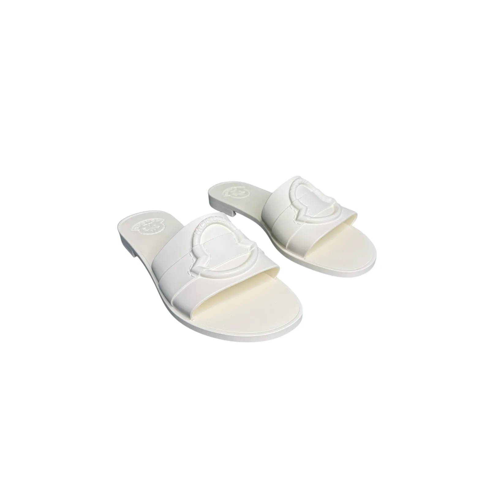 Moncler NIB Mon Ligo Slides in White Size 39 - Image 10