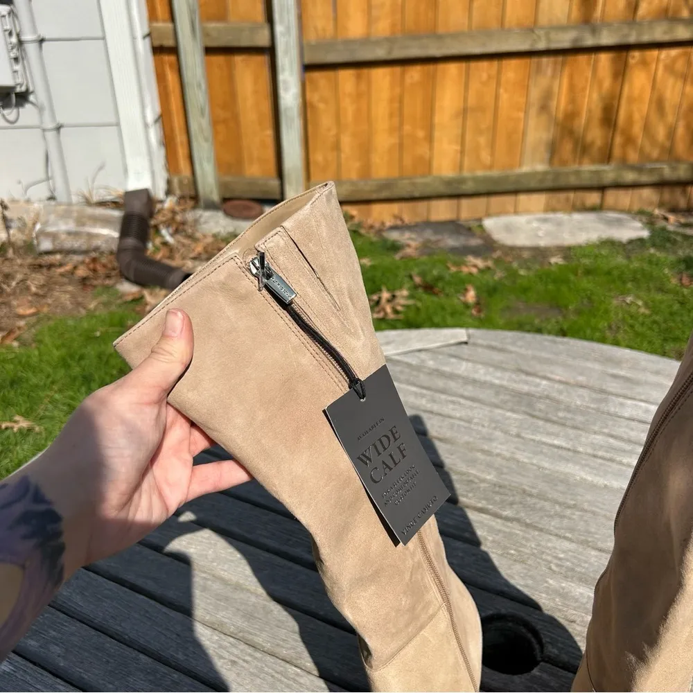 Vince Camuto Womens Tressara Beige Suede Side Zip Knee-High Boots Shoes size 8.5 - Image 6