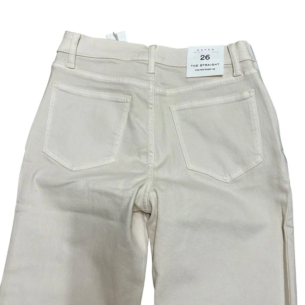 Hatch Under Belly Straight Leg Maternity Jean Vanilla White SZ 26 Free People - Image 12