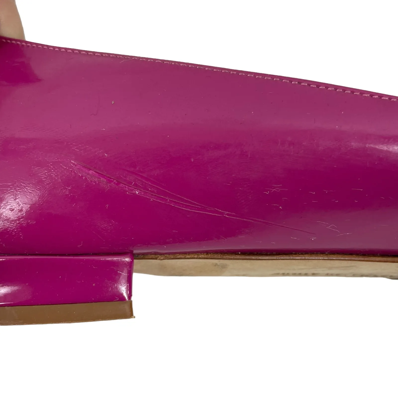 Manolo Blahnik Pink Hangisi Pointed Toe Patent Leather Flats Size 38 - Image 15