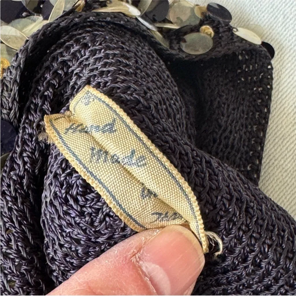 Vintage Black Sequin Hat - Image 6