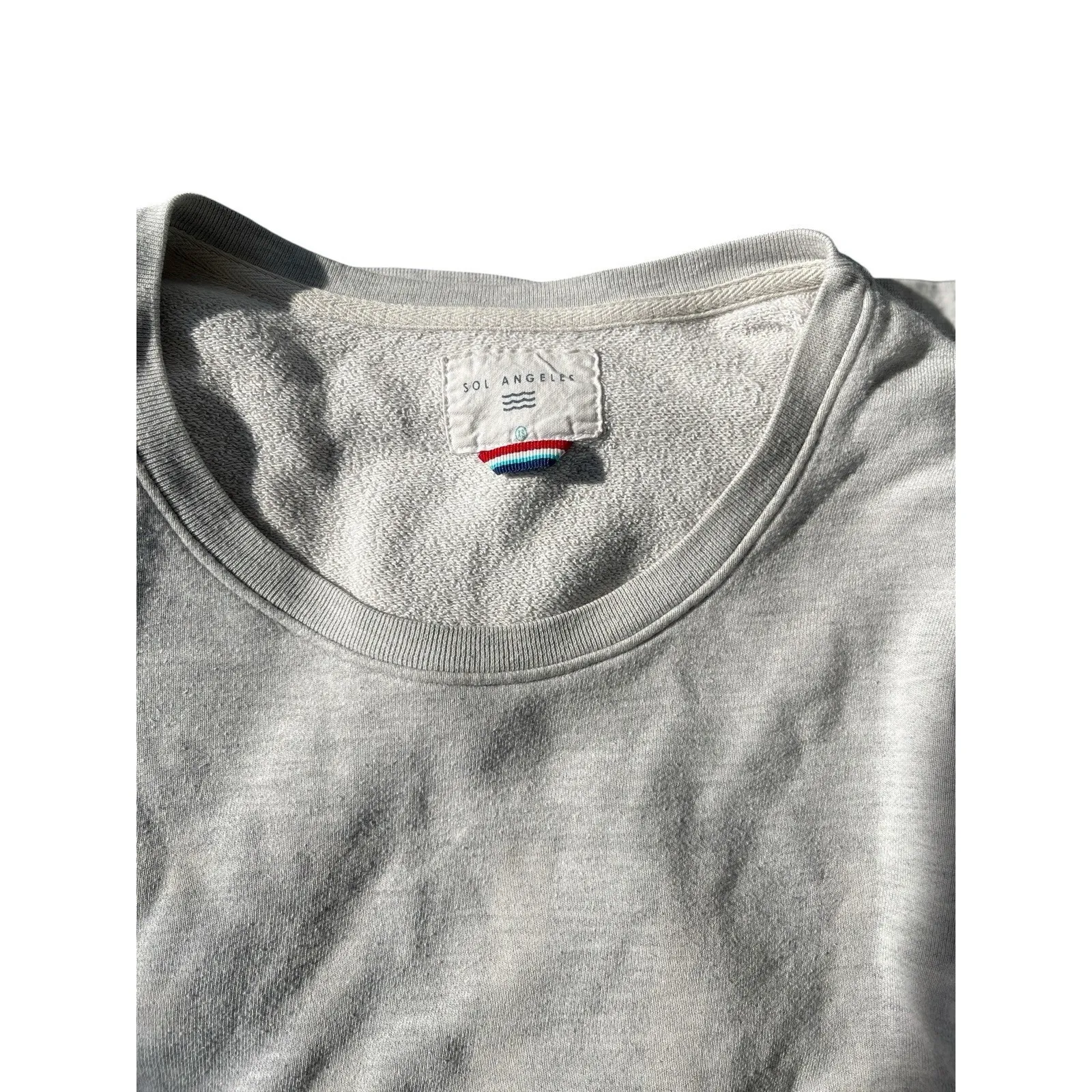 Sol Angles Sundown Hacci Heather Grey Sweatshirt Size XS California Cool Minimal - Image 5