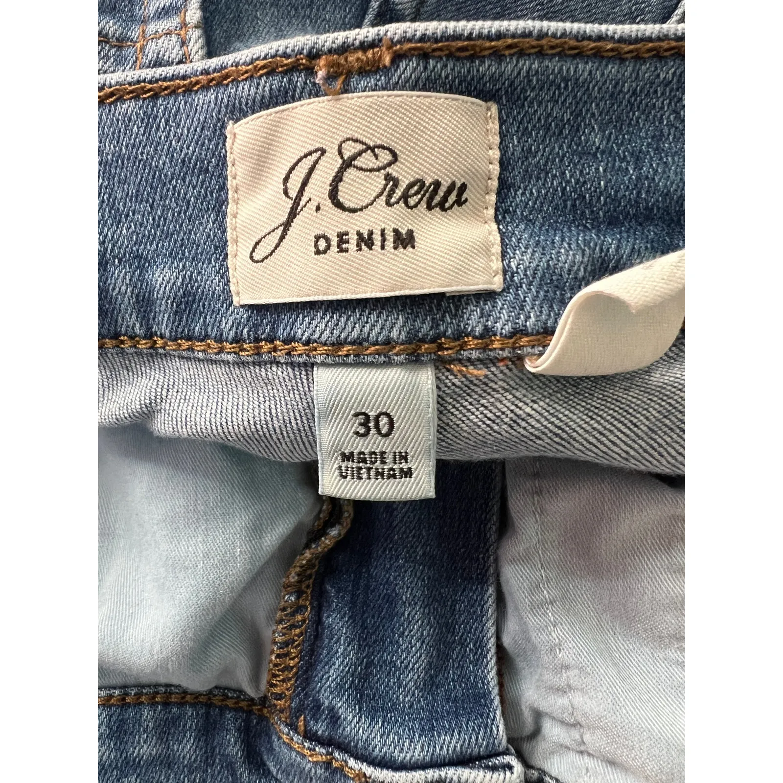 J. Crew Womens Blue Curvy Full Length Demi Boot Medium Wash Jeans Size 30 - Image 2